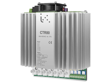 Regolatore per resistenze elettriche, montaggio su guida DIN, trifase, 400 V AC, 80 A