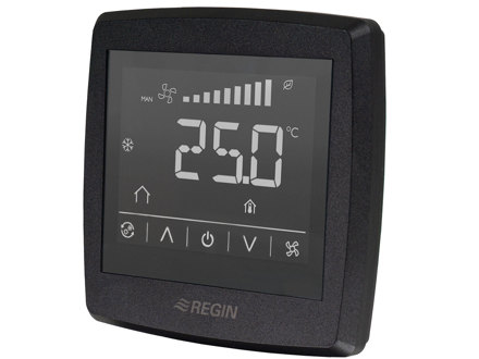 RCFD-230C-BLACK, RCFD-230C – Room thermostat with touch display and communication for fan-coil applications