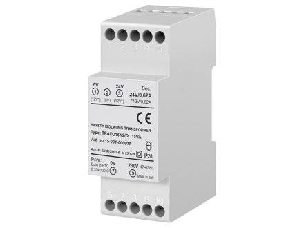 Transformer, 15 VA, DIN-rail mounting