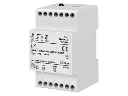 TR40, Transformer, 40 VA, DIN-rail mounting